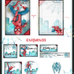 Arquivo Caderno e Etiqueta Escolar HOMEM ARANHA