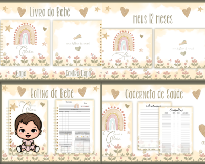 11-ARCO-IRIS-BOHO Arquivo Encadernação Baby ARCO IRIS BOHO - Imagem 1