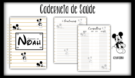 11 - Mickey Minimalista. Arquivo Caderneta de Saúde Mickey Minimalista - Imagem 1