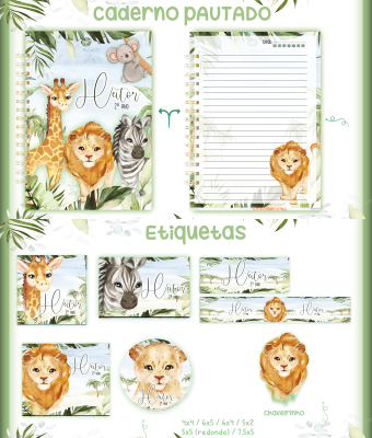 11-SAFARI Arquivo Caderno e Etiqueta Escolar SAFARI - Imagem 1