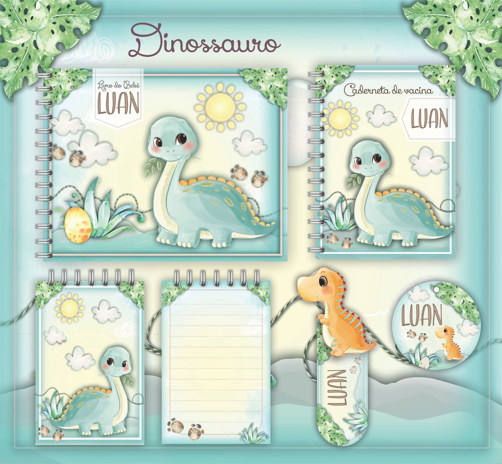 12 - DINOSSAURO Arquivo Encadernação Baby DINOSSAURO - Imagem 1