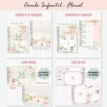 Arquivo Encadernação Baby Floral