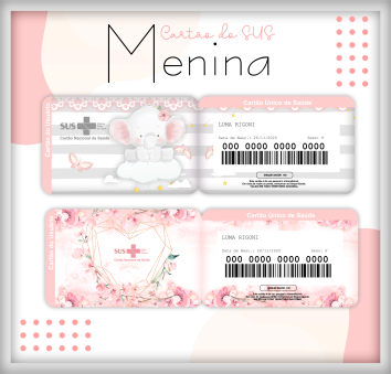 15 - ELEFANTINHA E FLORAL. Arquivo Cartão SUS ELEFANTINHA E FLORAL - Imagem 1