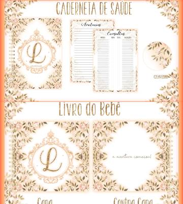 17 - Floral com Letra Arquivo Encadernação Baby Floral com Letra - Imagem 1