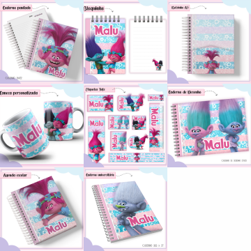 17-TROLLS. Arquivo Combo Escolar TROLLS - Imagem 1