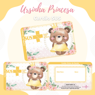 19 - URSINHA PRINCESA. Arquivo Cartão SUS URSINHA PRINCESA - Imagem 1