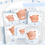 Arquivo Encadernação Baby Ursinho Arco íris