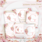 Arquivo Encadernação Baby Alfabeto Floral