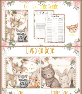 20- Bosque Boho Arquivo Encadernação Baby Bosque Boho - Imagem 1