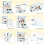 Arquivo Encadernação Baby Carrinhos Aquarela