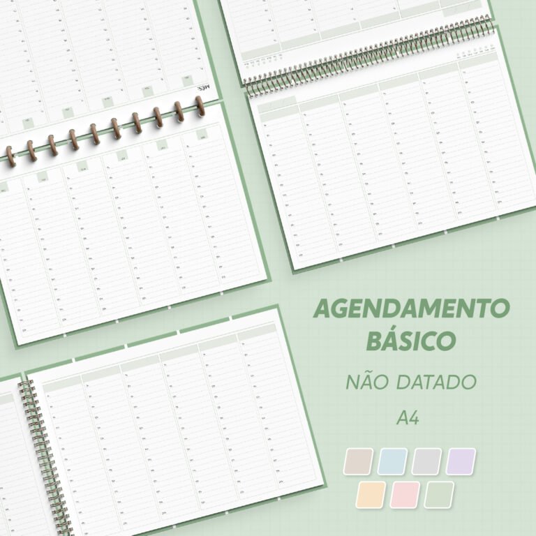 21-Agendamento Básico Semanal Colunas - Não datado - A4 Arquivo Agendamento Básico Semanal Colunas - Não datado - A4 - Imagem 1