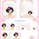Arquivo Caderno e Etiqueta Escolar BRANCA DE NEVE