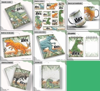 23-Dinossauro Arquivo Combo Escolar Dinossauro - Imagem 1