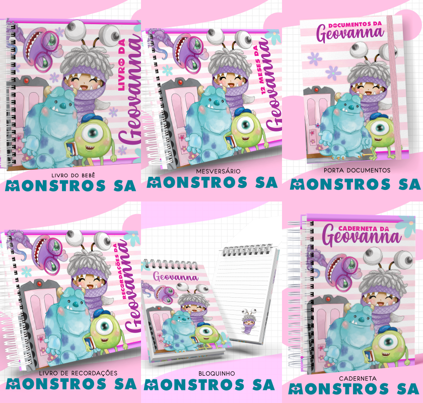 24 - Monstros SA Menina Arquivo Encadernação Baby Monstros SA Menina - Imagem 1
