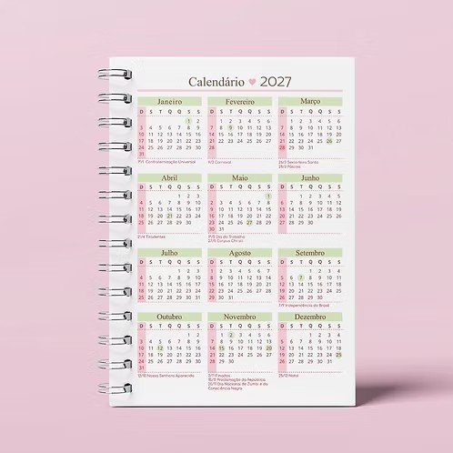 25-Miolo Insert Calendario A5 2027 - 2028 Arquivo Miolo Insert Calendario A5 2027 - 2028 - Imagem 1