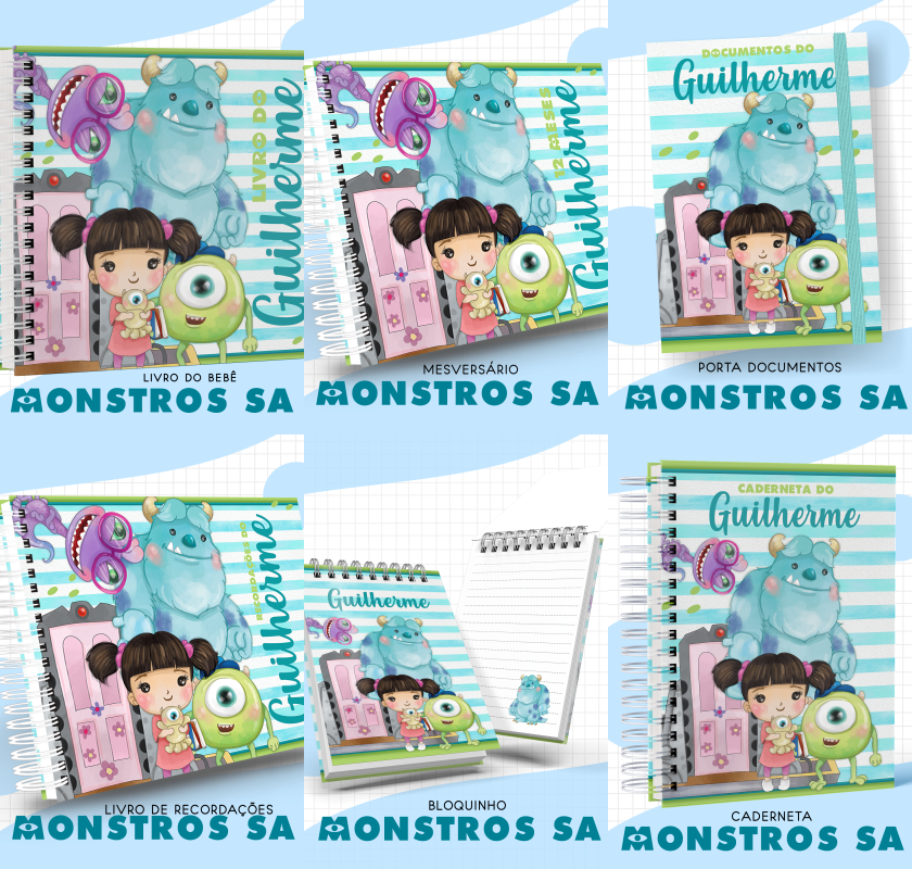25 - Monstros SA Menino Arquivo Encadernação Baby Monstros SA Menino - Imagem 1