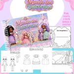 Arquivo Paper Dolls Mundo dos Unicórnios - Para Colorir