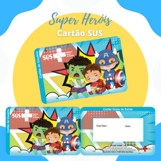 29 - SUPER HEROIS. Arquivo Cartão SUS SUPER HEROIS - Imagem 1