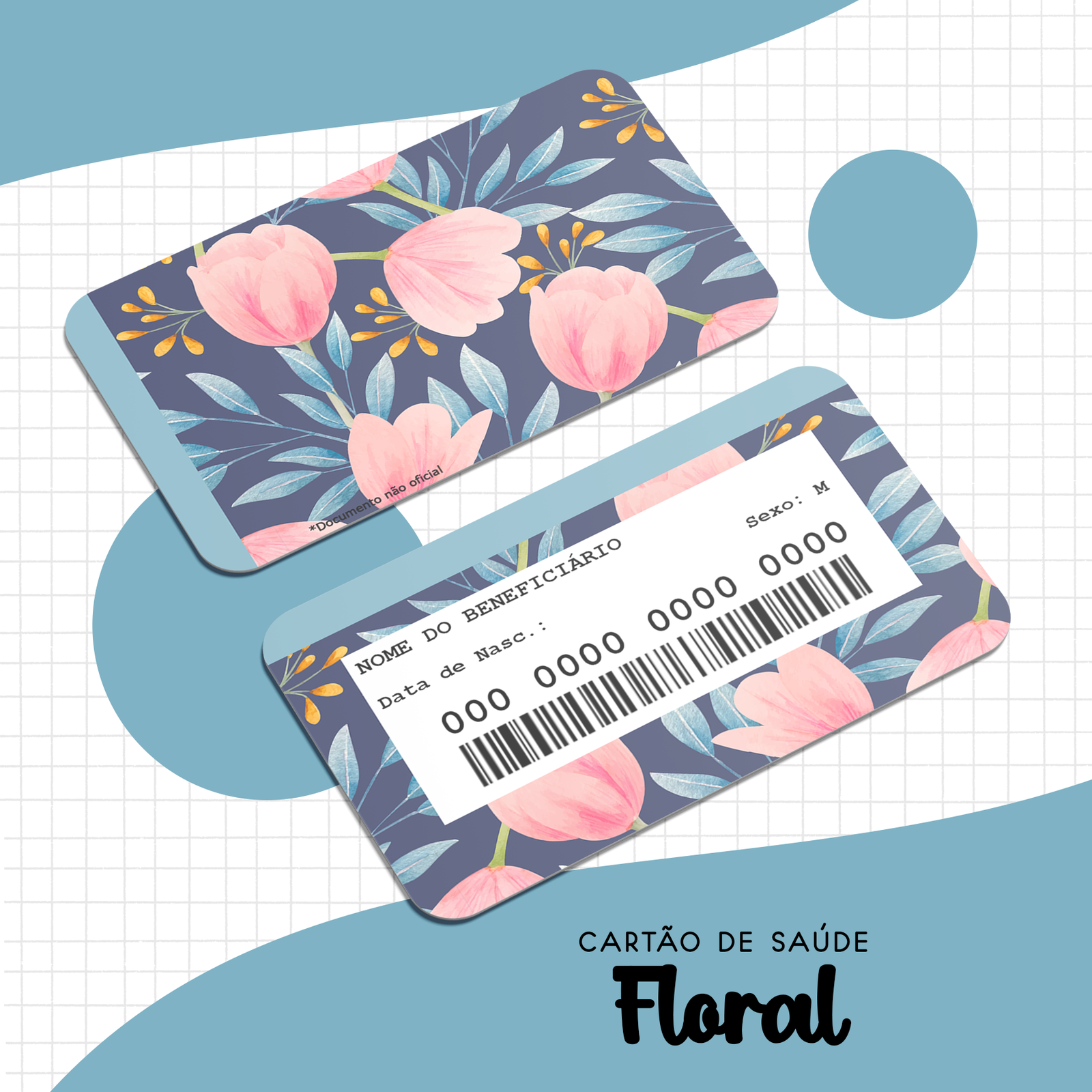 3 - Adulto Floral Arquivo Cartão SUS Adulto Floral - Imagem 1