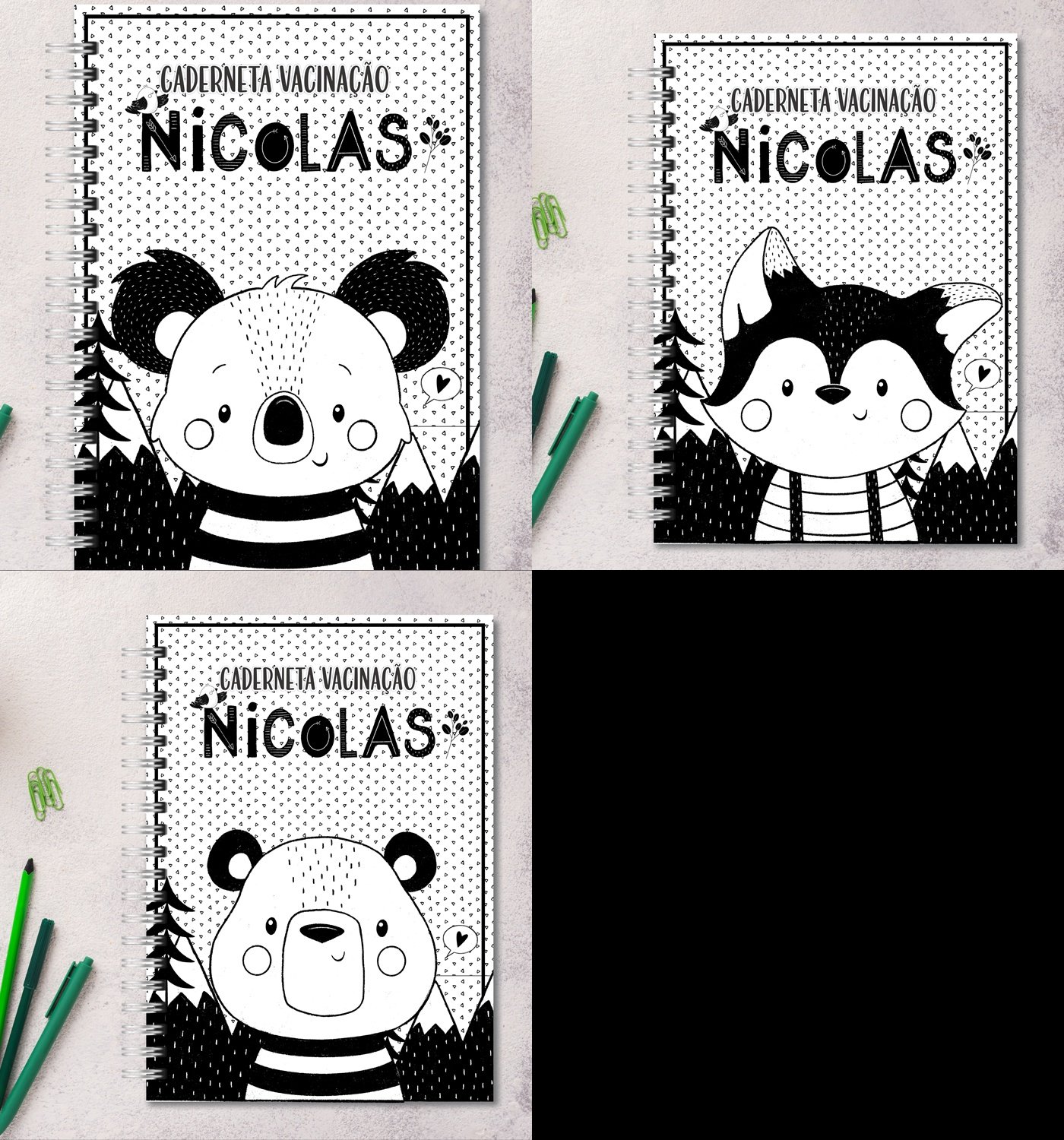 3 - Animais Minimalista Arquivo Encadernação Baby Animais Minimalista - Imagem 1