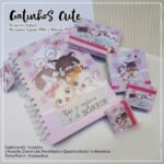 Arquivo Carderno A5 e Capa post It Gatinhos.