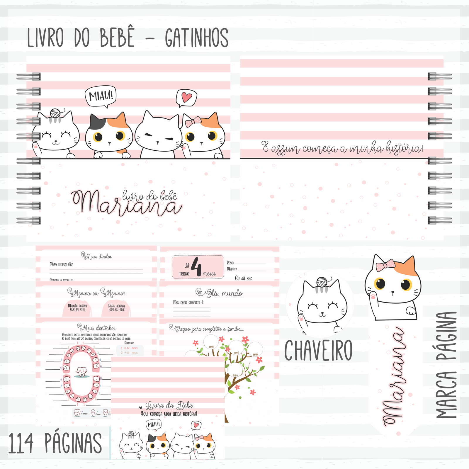 3 - Gatinhos Arquivo Encadernação Baby Gatinhos - Imagem 1