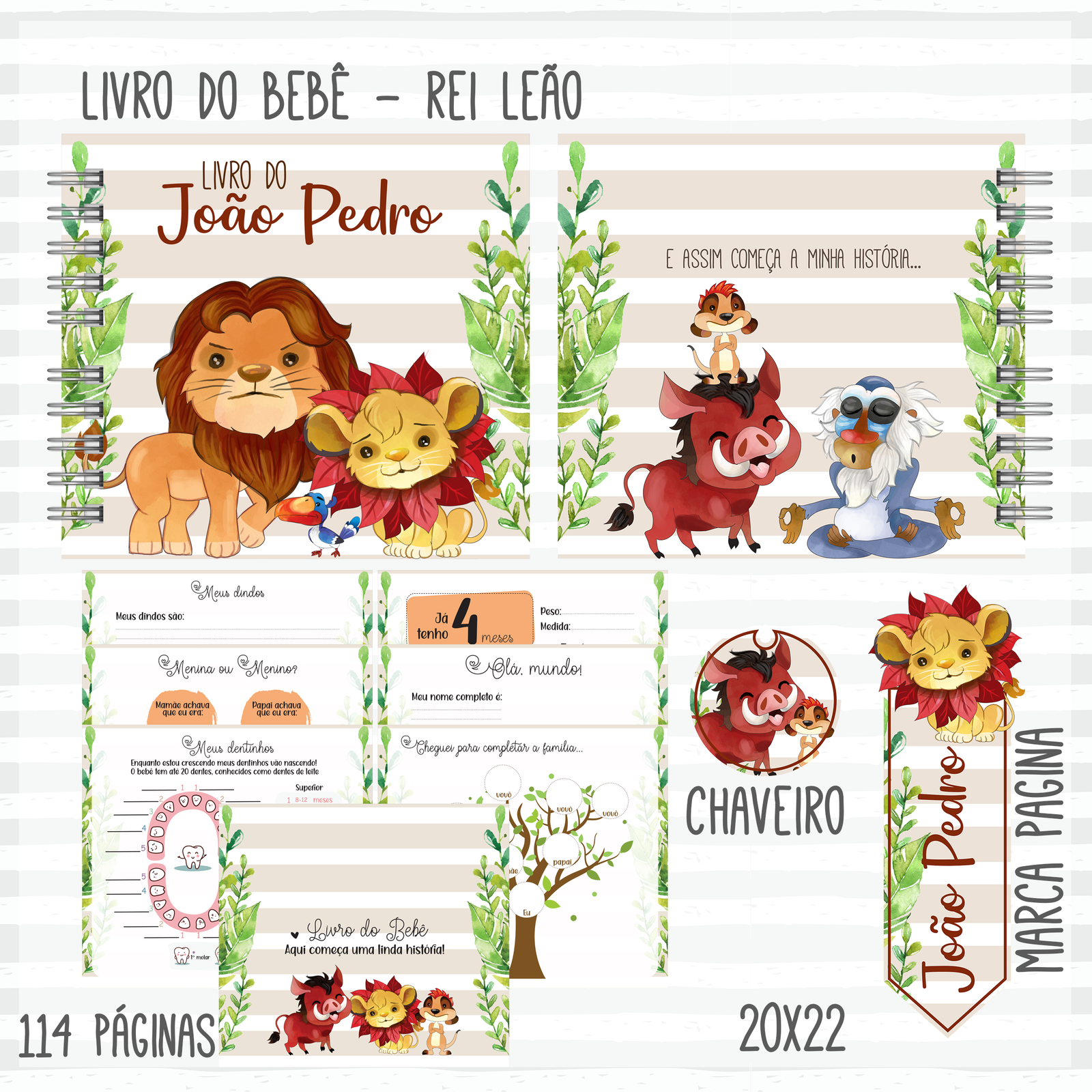 3 - Rei Leão Arquivo Encadernação Baby Rei Leão - Imagem 1