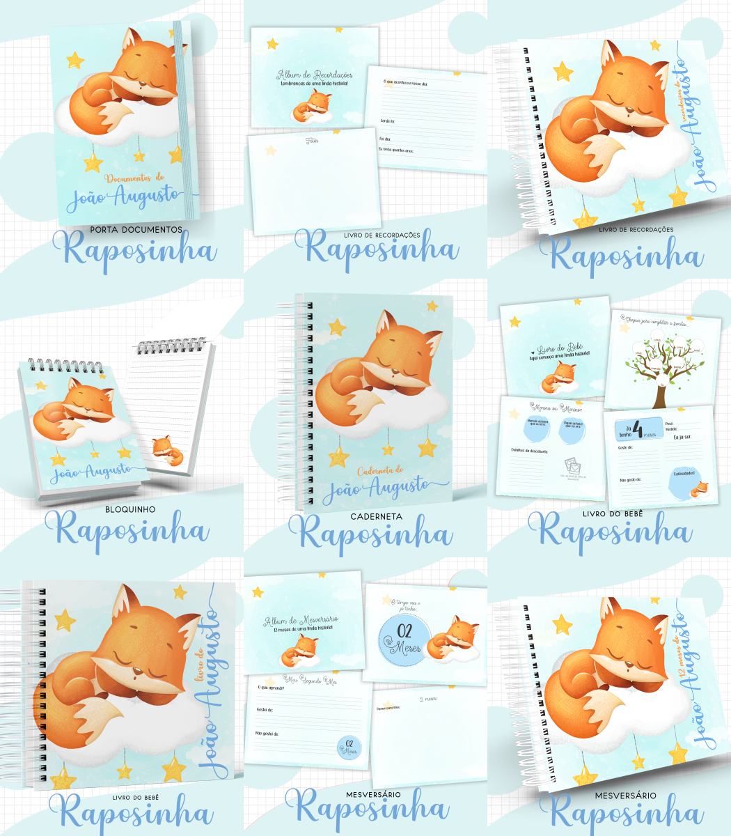 31 - Raposinha Menino Arquivo Encadernação Baby Raposinha Menino - Imagem 1