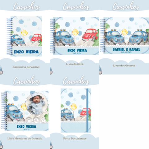 32 - CARRINHOS. Arquivo Encadernação Baby CARRINHOS - Imagem 1