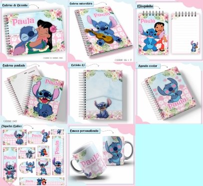 34- LILO E STICH. Arquivo Combo Escolar LILO E STICH - Imagem 1