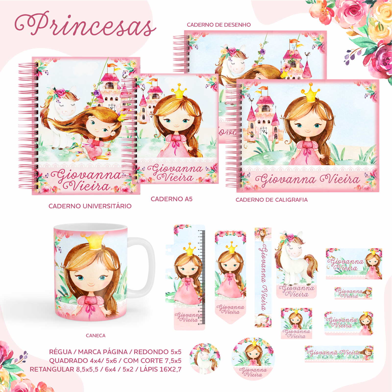 34-PRINCESAS Arquivo Combo Escolar PRINCESAS - Imagem 1