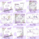 Arquivo Encadernação Baby Floral Lilás