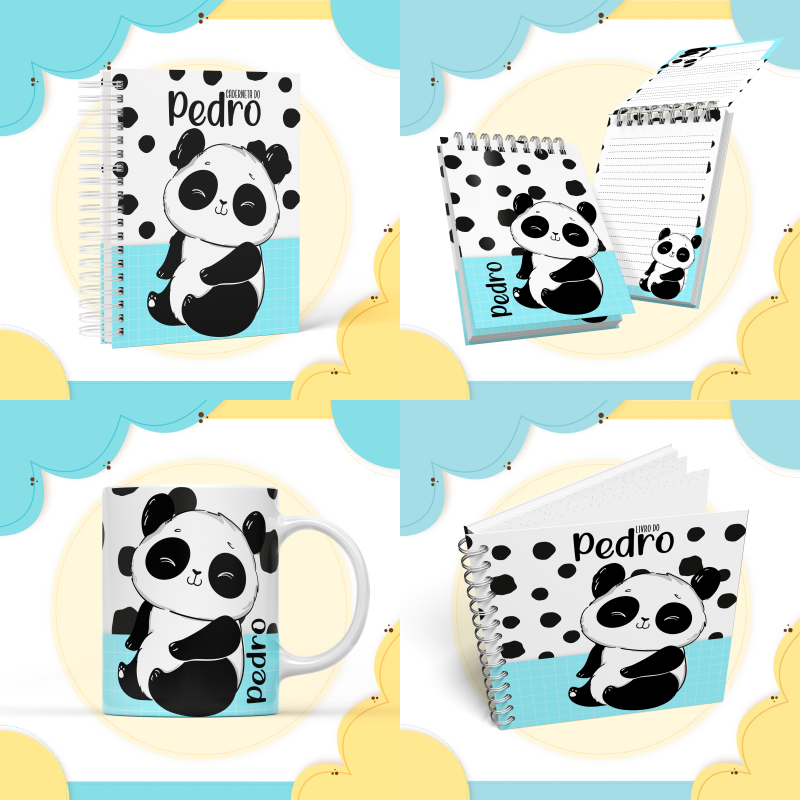 37 - Panda Menino Arquivo Encadernação Baby Panda Menino - Imagem 1