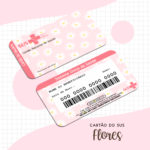 Arquivo Cartão SUS Adulto Floral Rosa
