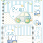 Arquivo Encadernação Baby Carrinhos Aquarela