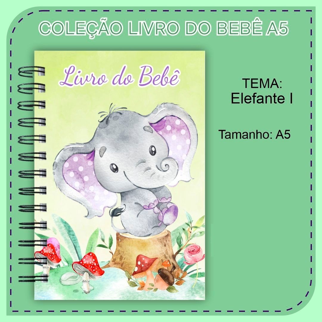 4 - ELEFANTE Arquivo Capa Livro do Bebê ELEFANTE - Imagem 1