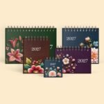Arquivo Coleção Flores e Bordados Noite - Calendário