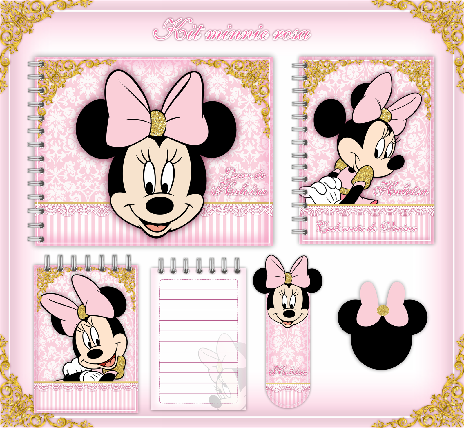 48 - MINNIE ROSA Arquivo Encadernação Baby MINNIE ROSA - Imagem 1