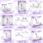 Arquivo Encadernação Baby Alfabeto Floral Lilás