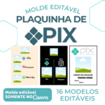 Arquivo Molde Plaquinha Pix Editável no Canva