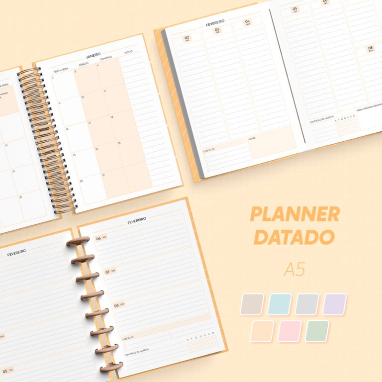 53-Planner 2027 Datado - A5 Arquivo Planner 2027 Datador A5 - Imagem 1
