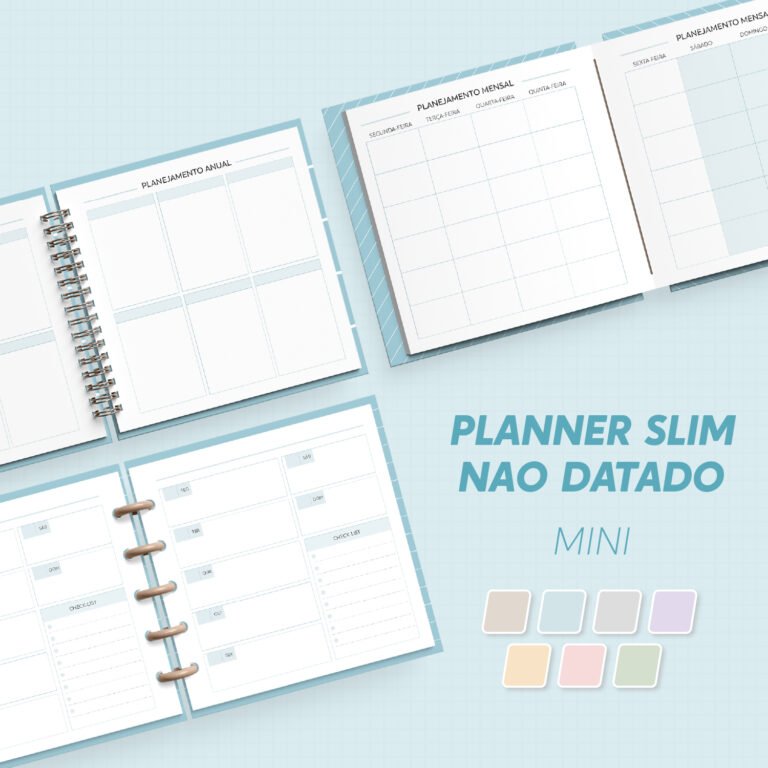 58-Planner Slim Não Datado - Mini Arquivo Planner Slim Não Datado - Mini - Imagem 1