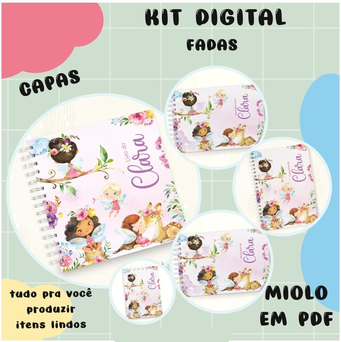 6-Fadinhas Arquivo Encadernação Baby Fadinhas - Imagem 1