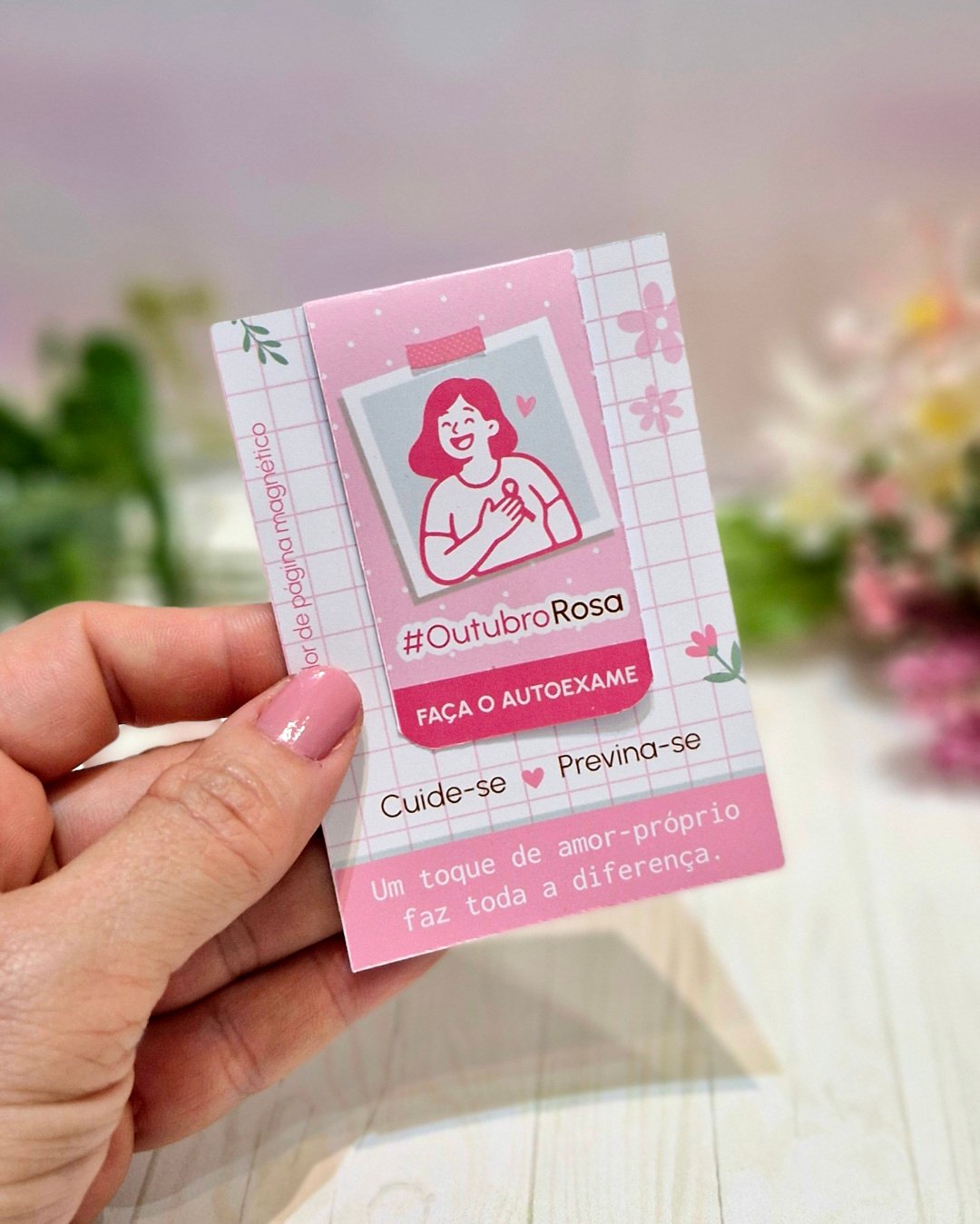 7-Marcador Magnético Arquivo Outubro Rosa Marcador Magnético - Imagem 1