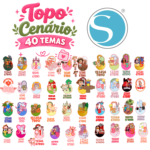 Arquivo Topo de Bolo Pack Cenários - Vários Temas