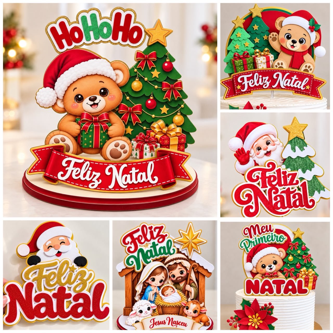 COLEÇÃO NATAL 2026 Arquivo Combo Topos de Bolo Natal 2026 - Imagem 1