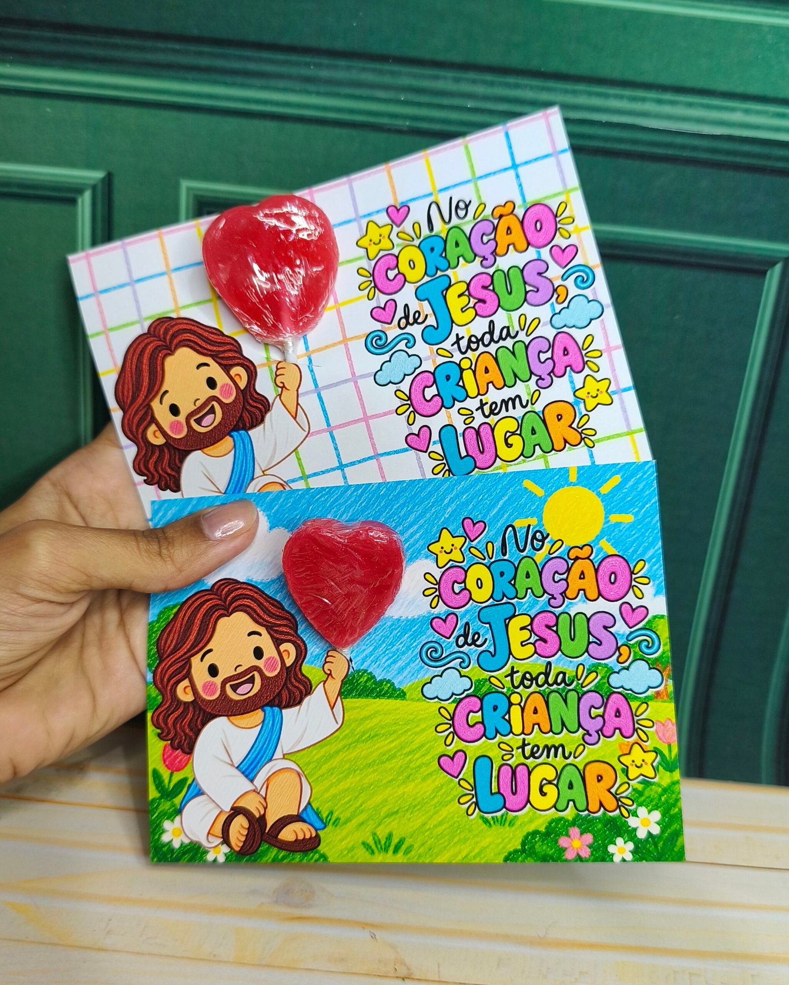 Card Pirulito coração Arquivo Dia das Crianças Card Pirulito Coração - Imagem 1