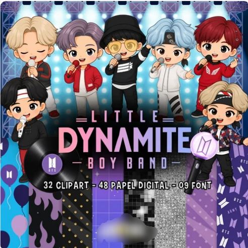 Kit Digital LITTLE DYNAMITE BOYBAND • BTS Kit Digital Little Dynamite Boyband BTS - Imagem 1