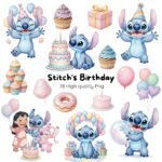 Kit Digital Stitch Birthday Cute