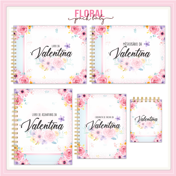 batch_17 - Floral Arquivo Encadernaão Baby Floral - Imagem 1